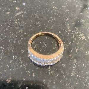 Baguette & Round Cut  stones Ring gold plated 952 China silver